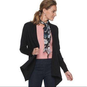 Croft & Barrow Open Front Black Cardigan Sweater